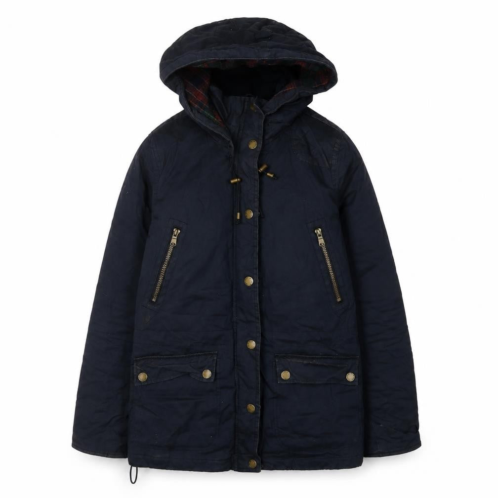 L.O.G.G. Women's Blue Parka Jacket Size 10 Hooded