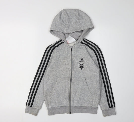 Adidas Boys Grey Full Zip Hoodie 7-8 Years
