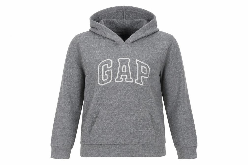 Gap Women's Grey Pullover Hoodie S - Logo, Casual, Comfy