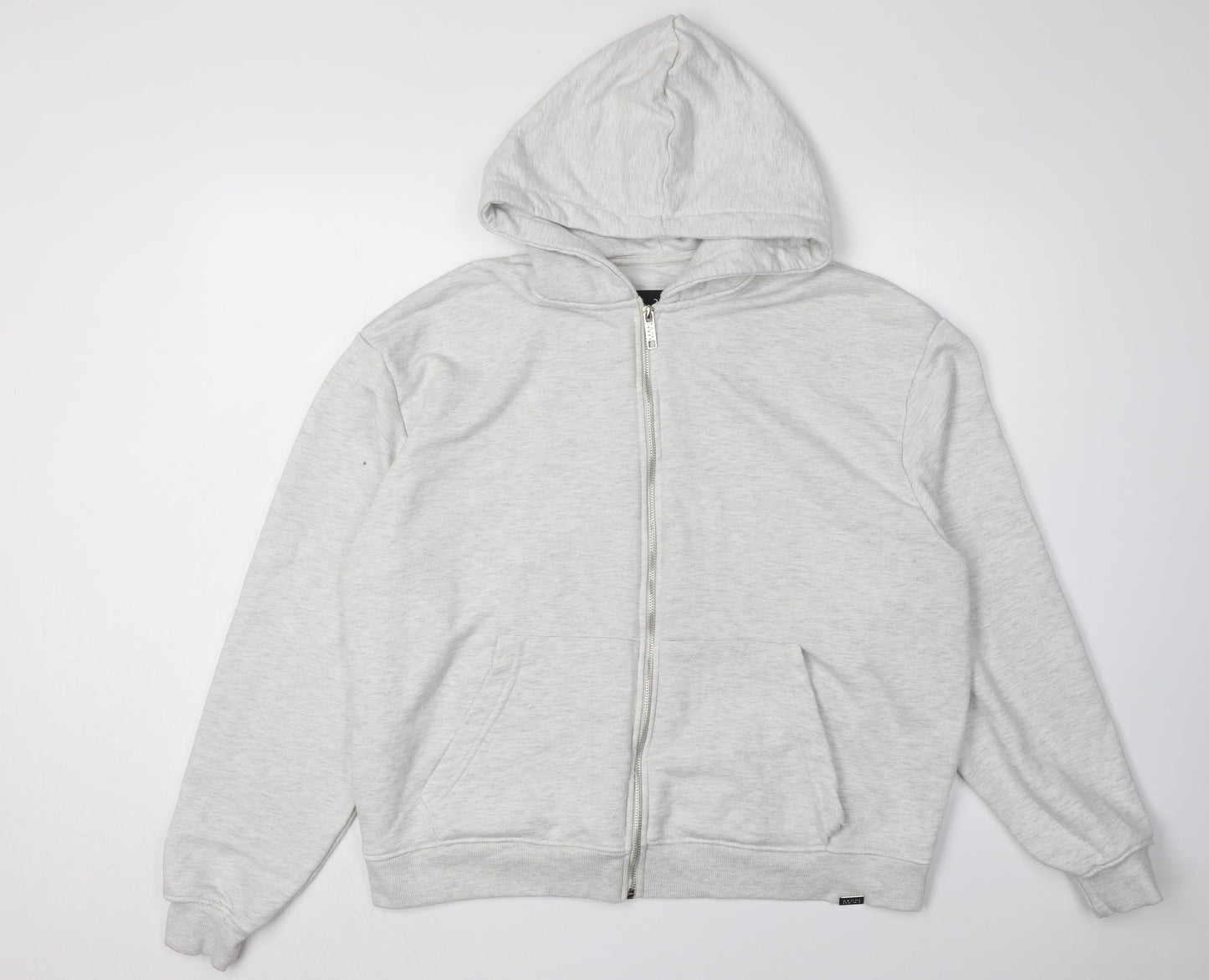 boohooMAN Men's Grey Full Zip Hoodie M