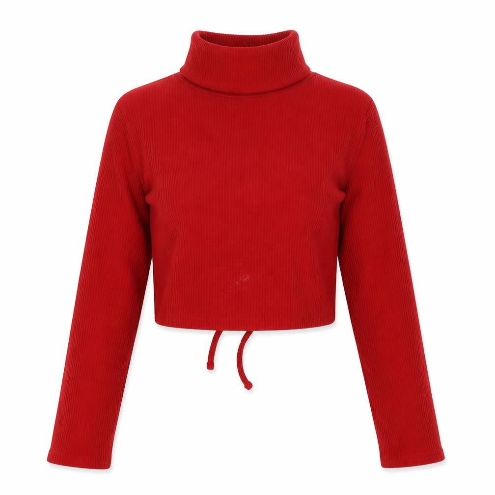 Bershka Women's Red Roll Neck Knit Jumper L