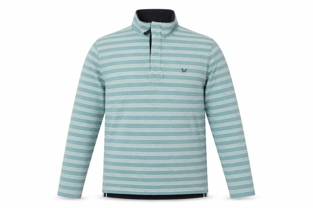 Crew Clothing Men's Green Striped Pullover Sweatshirt M