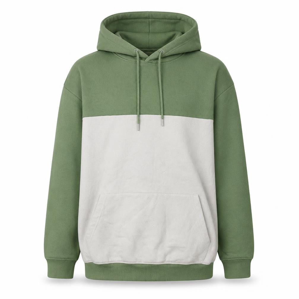 boohooMAN Men’s Green Grey Pullover Hoodie Size L