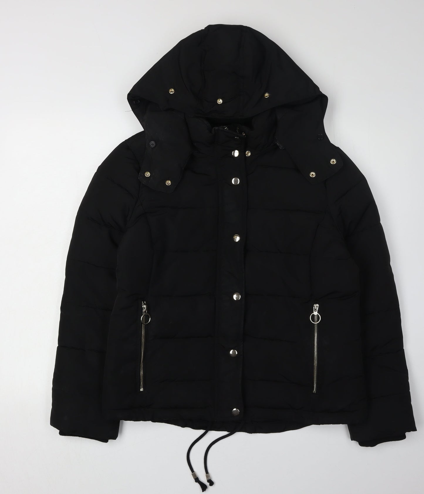 Topshop Women's Black Puffer Jacket Size 12