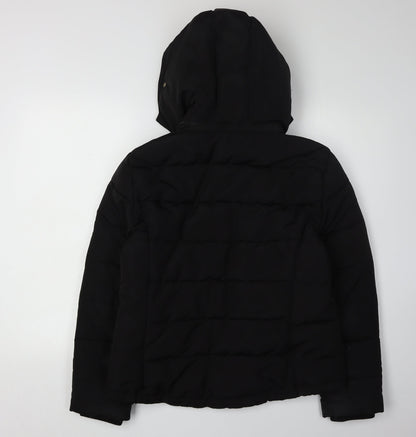 Topshop Women's Black Puffer Jacket Size 12
