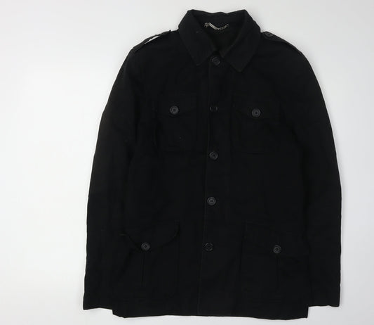 River Island Men's Black Military Jacket S
