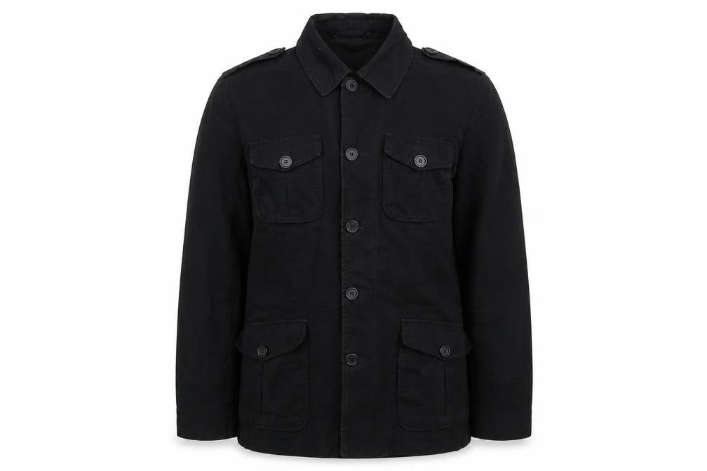 River Island Men's Black Military Jacket S