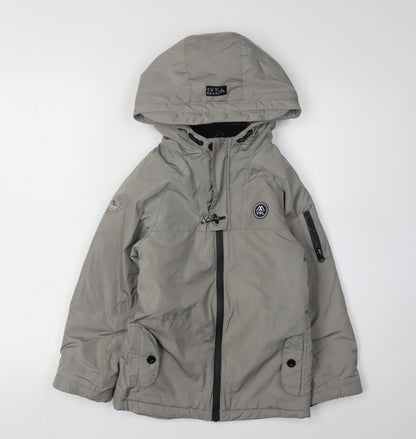 Additional front view of Mayoral Grey boys’ parka jacket hooded winter 7 years