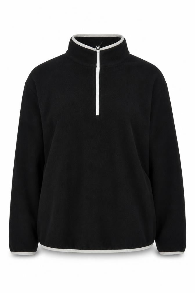 ASOS Black Fleece Sweatshirt, Unisex, L, Zip Neck