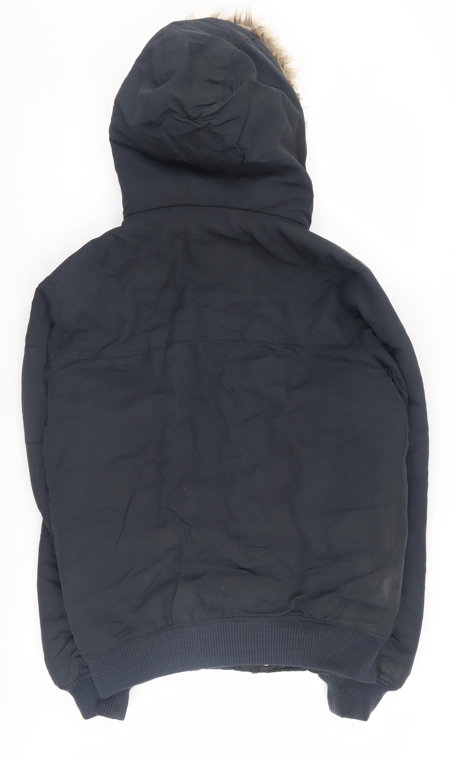 Burton Menswear Men's Black Parka Jacket - Small, Hooded, Casual