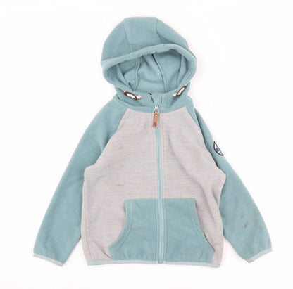 Additional front view of Rukka boys’ blue full zip hoodie - 4 years