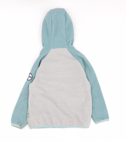 Back view of Rukka boys’ blue full zip hoodie - 4 years