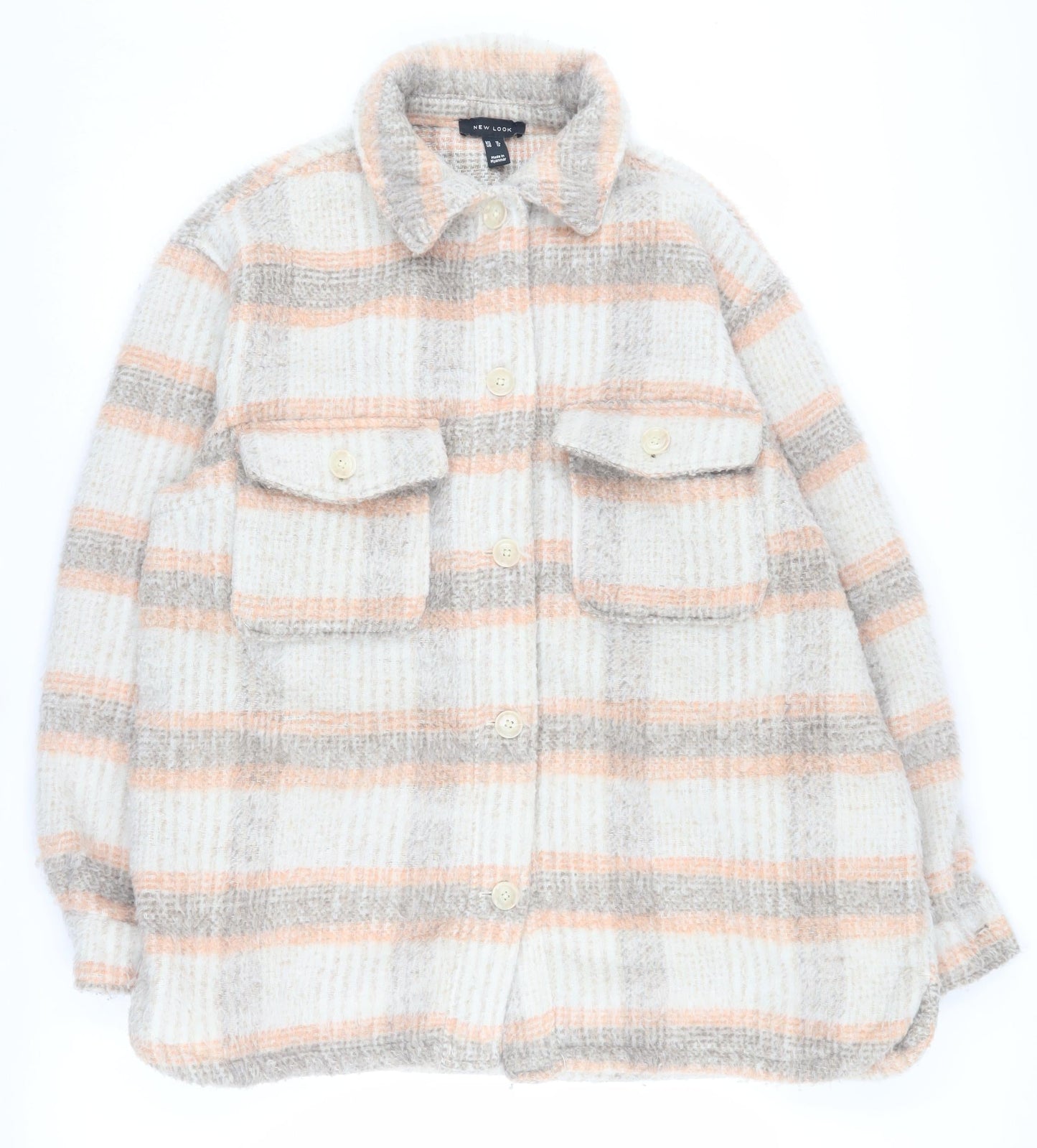New Look Women's Multicoloured Plaid Long Jacket