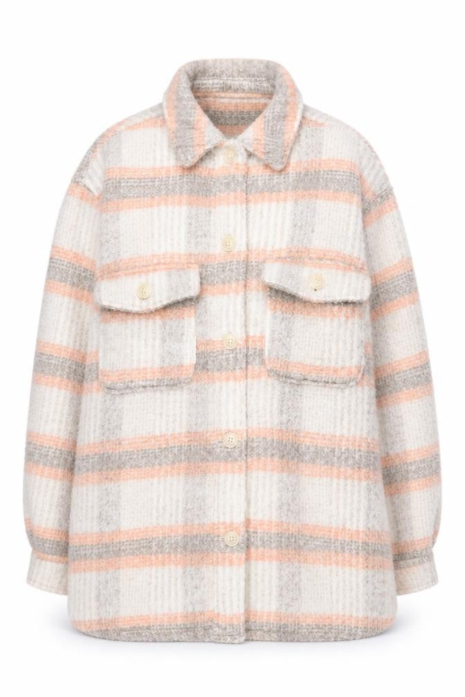 New Look Women's Multicoloured Plaid Long Jacket
