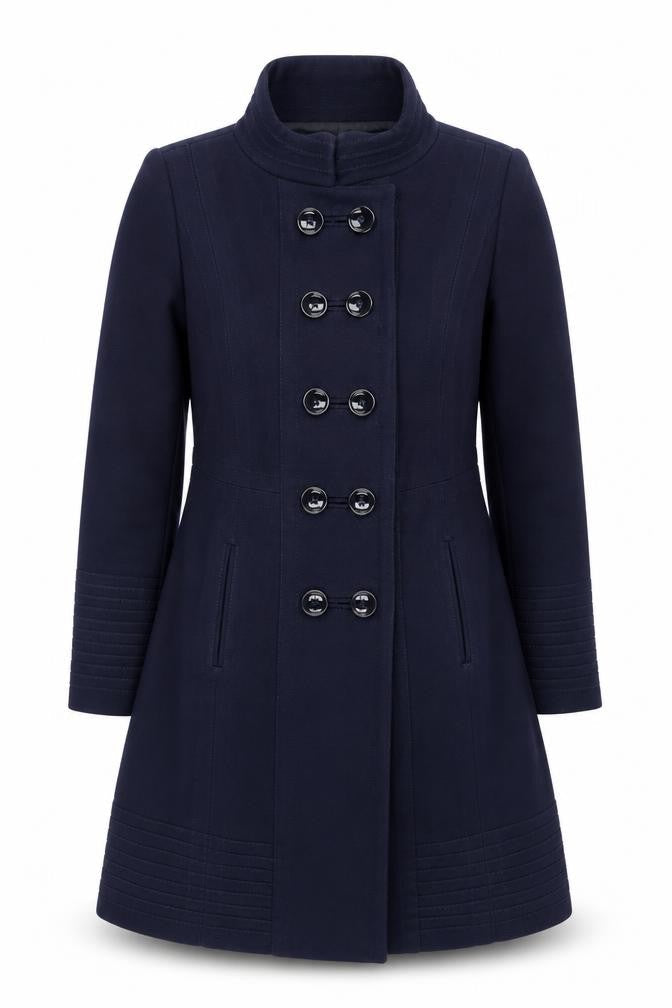 Zara Women's Blue Wool Pea Coat L
