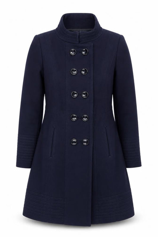 Zara Women's Blue Wool Pea Coat L