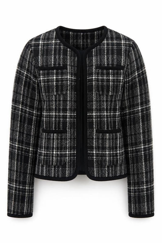 Marks & Spencer Women's Black Checked Suit Jacket Size 10