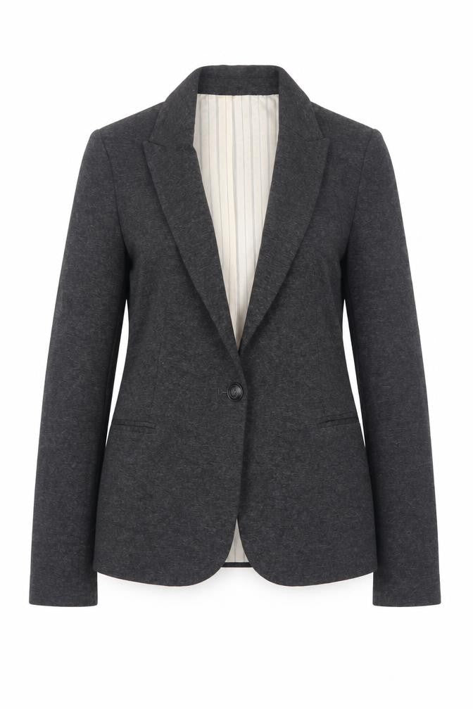Zara Women's Grey Blazer, Size S, Notch Lapel, Excellent