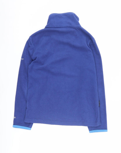 Back view of Trespass boys’ blue fleece 1/4 zip sweatshirt, 9-10 years