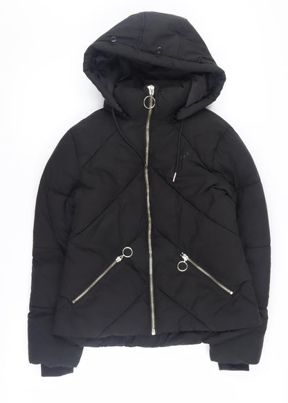 Topshop Women's Black Puffer Jacket Size 6