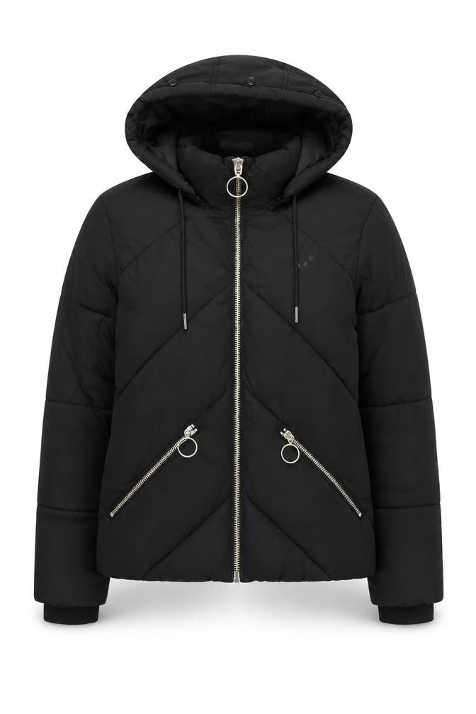 Topshop Women's Black Puffer Jacket Size 6