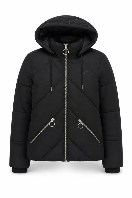 Topshop Women's Black Puffer Jacket Size 6