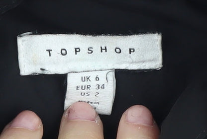 Topshop Women's Black Puffer Jacket Size 6