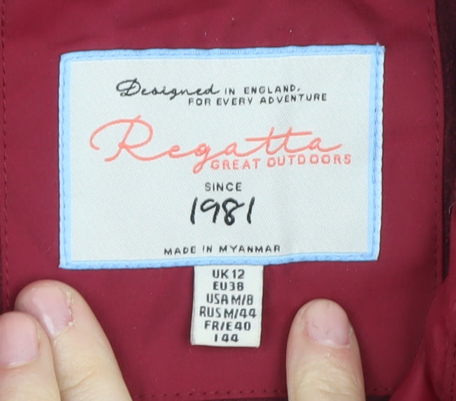 Regatta Women's Red Parka Jacket Size 12 with Hood