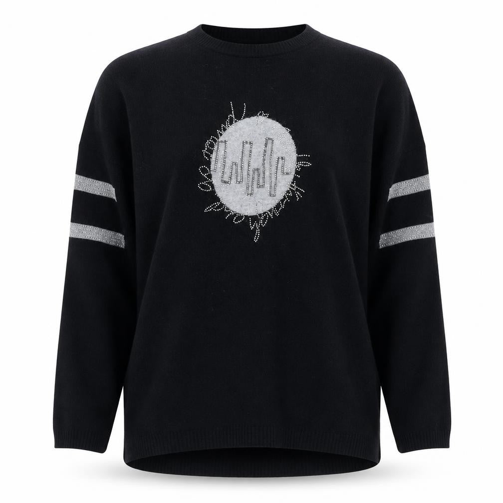 Faber Woman Black Pullover Jumper, Size 14, Classic Style