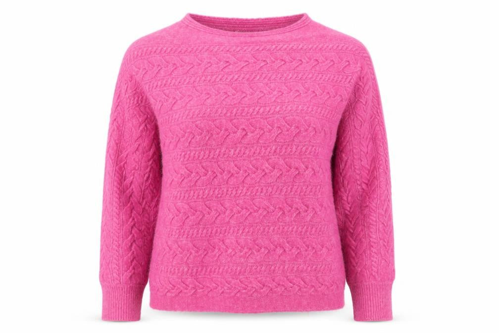 Monsoon Women's Pink Cable-Knit Pullover Jumper M