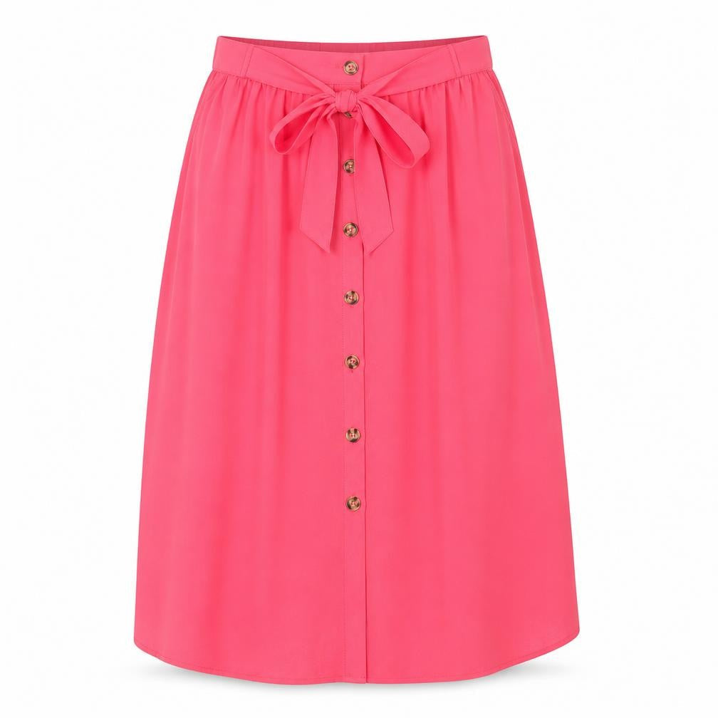 Damart Women's Pink Size 10 Skirt with Button Accents