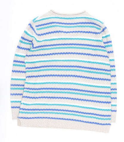 Isle Essentials Women's Striped Jumper, Medium, Blue/White