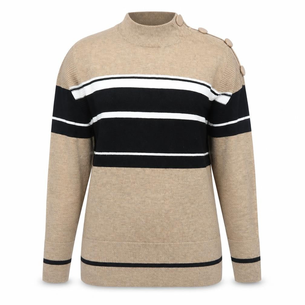 Next Women's Beige Striped Pullover Jumper, Size 14