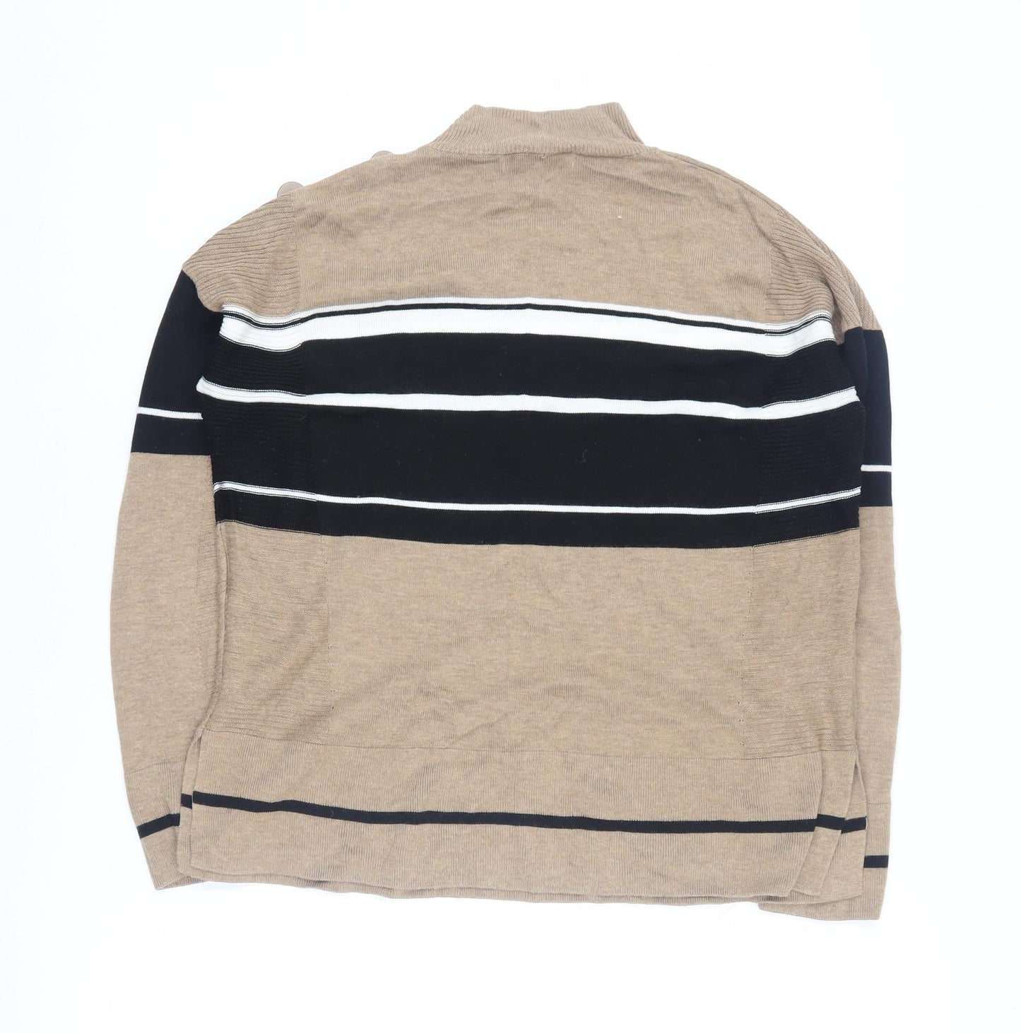 Next Women's Beige Striped Pullover Jumper, Size 14