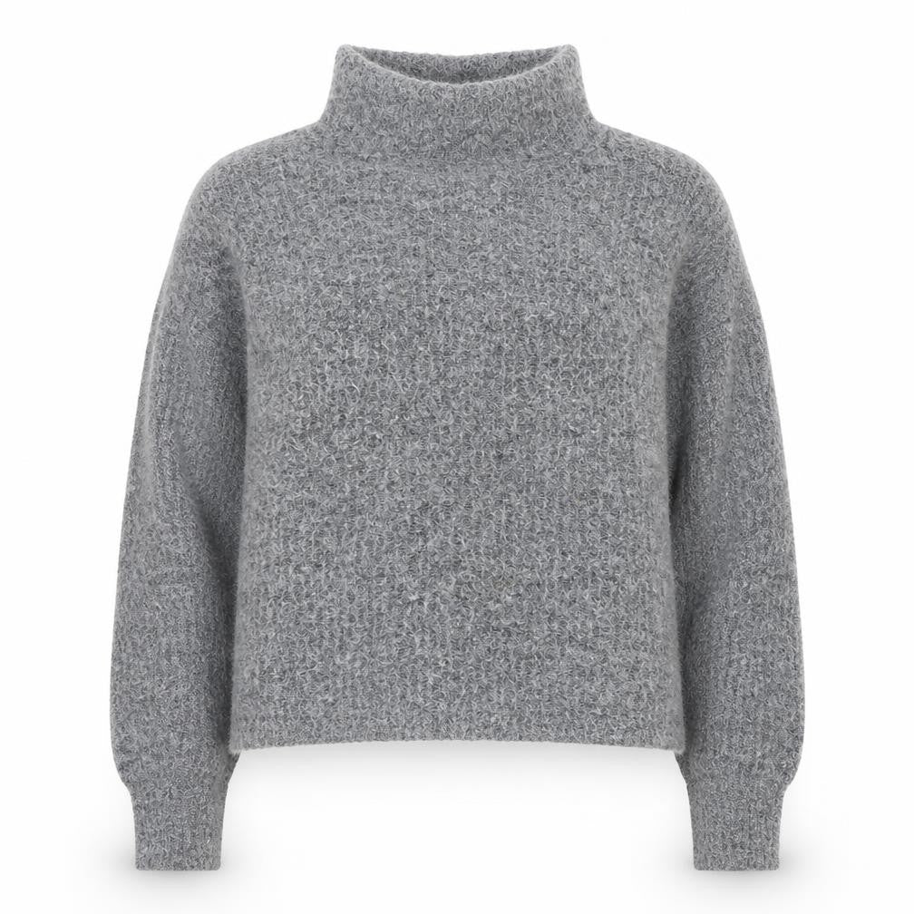 Warehouse Women's Grey Mock Neck Pullover Jumper, M