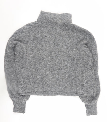 Warehouse Women's Grey Mock Neck Pullover Jumper, M