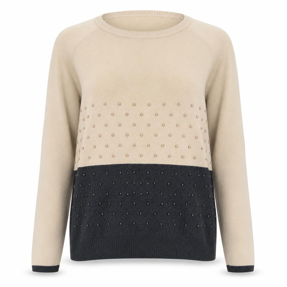 Eugen Klein Women's Beige Pullover Jumper Size 18