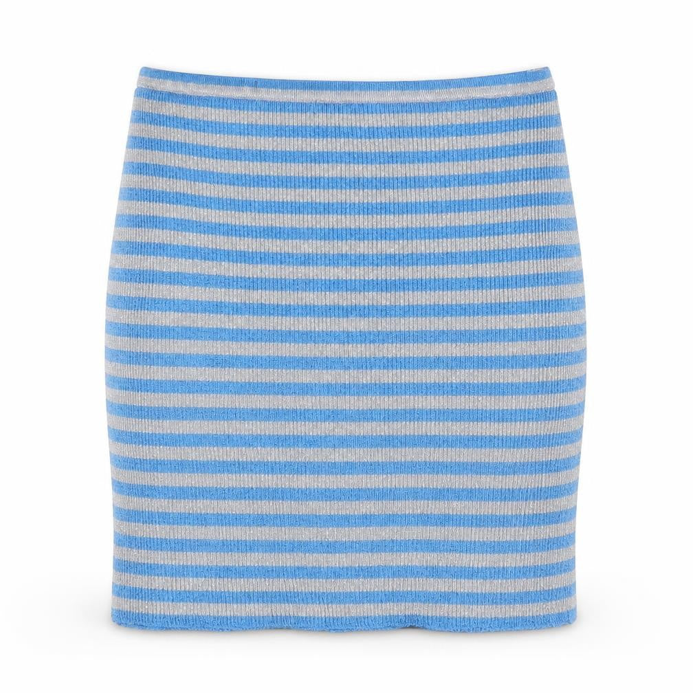 ASOS Women's Blue Grey Striped Skirt Size 14