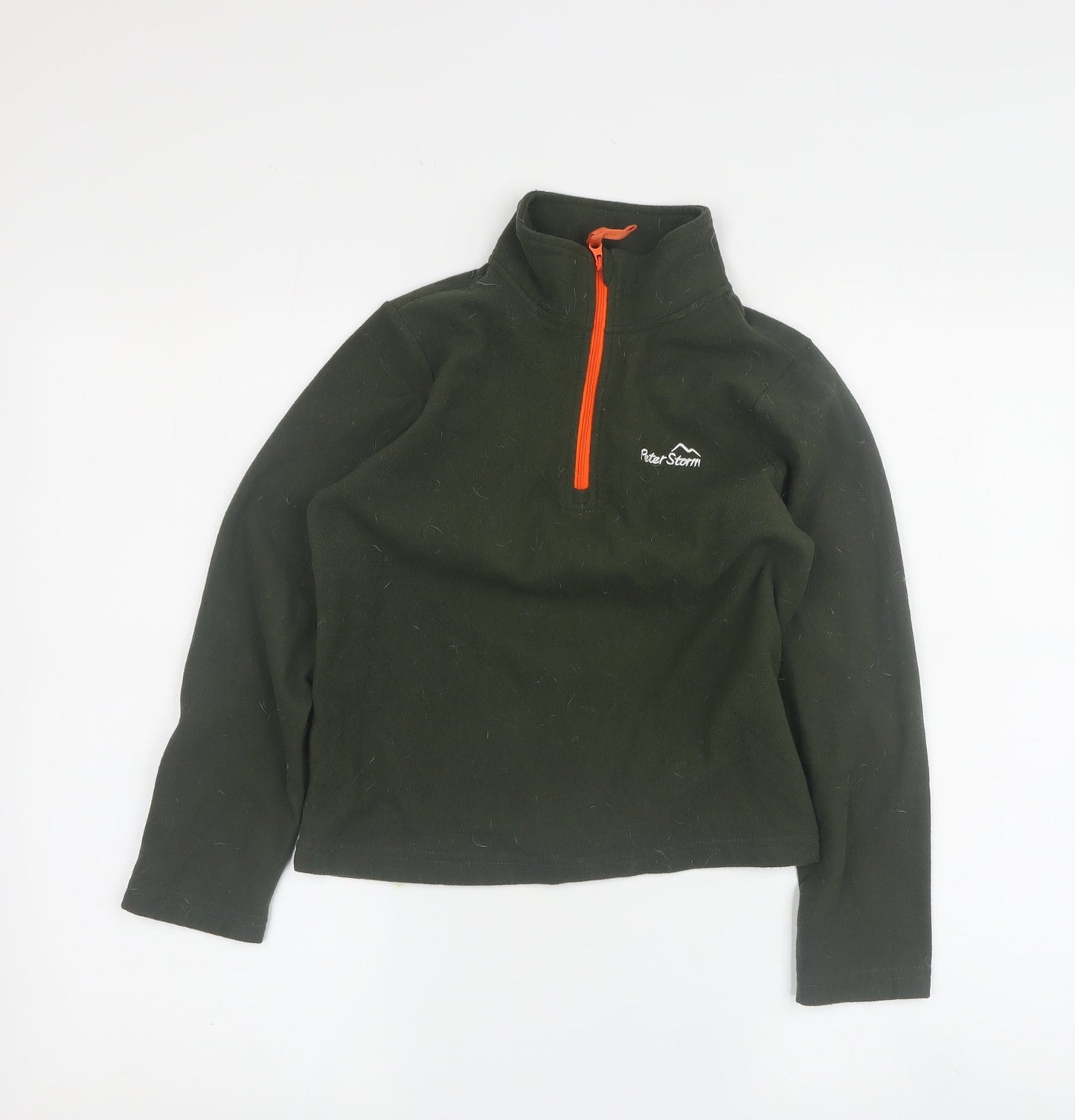 Peter Storm Boys' Green Fleece 1/4 Zip Hoodie, Size 7-8