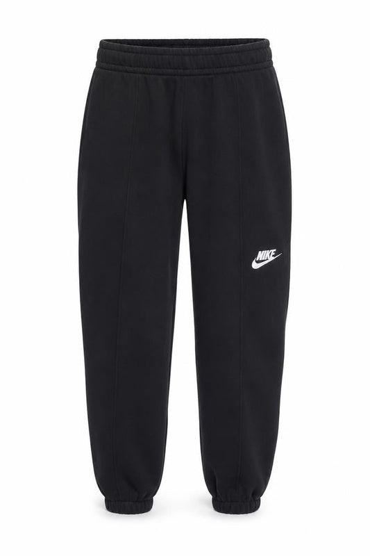 Front view of Nike girls’ black jogger trousers s elastic waist