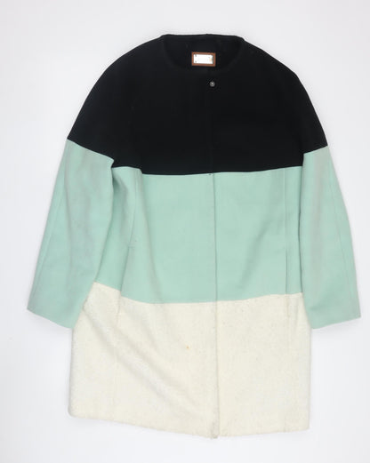 Marks & Spencer Women's Multicoloured Wool Coat, Size 14