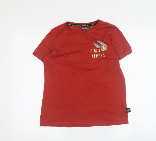 Harry Potter Girls' Red Graphic T-Shirt, 14-15 Years, Magical Design