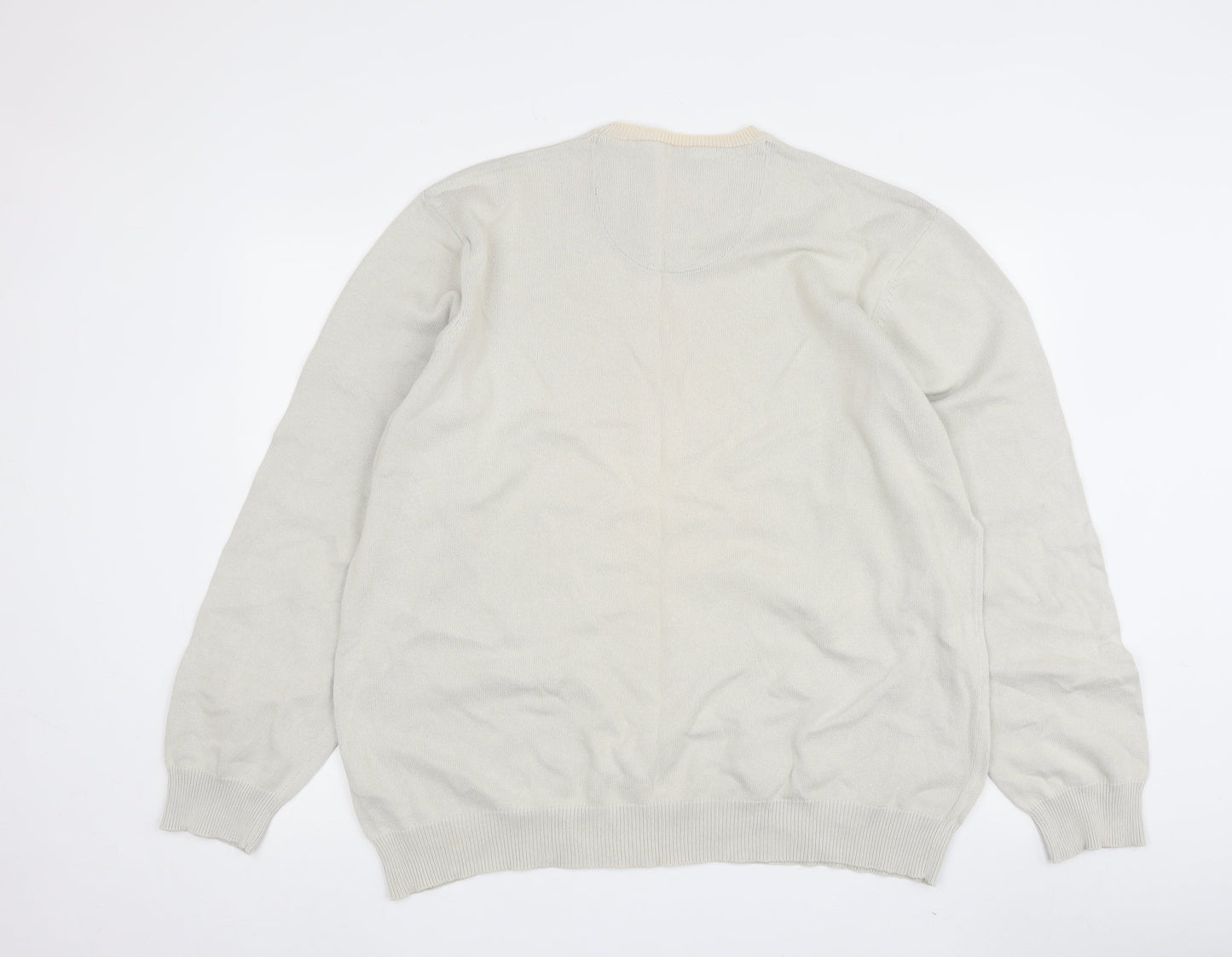 Marks and Spencer Men's Beige XL Pullover Cotton Jumper