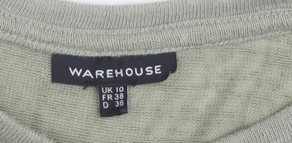 Warehouse Women's Green Basic T-Shirt Size 10
