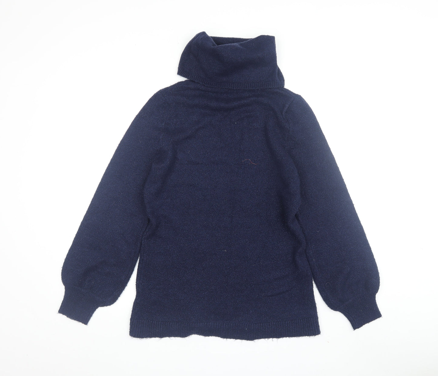 M&Co Women's Blue Roll Neck Jumper Size 10
