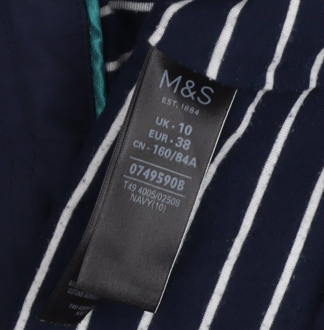 Marks and Spencer Women's Blue Hooded Rain Jacket Size 10