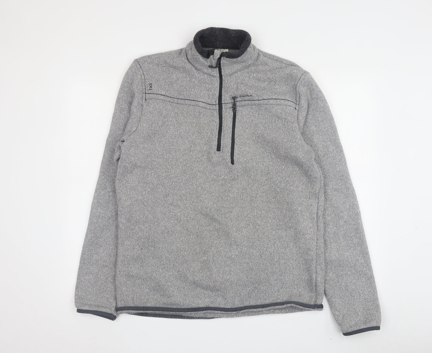 Decathlon Men's Grey XL High Neck Fleece Sweatshirt