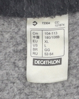 Decathlon Men's Grey XL High Neck Fleece Sweatshirt