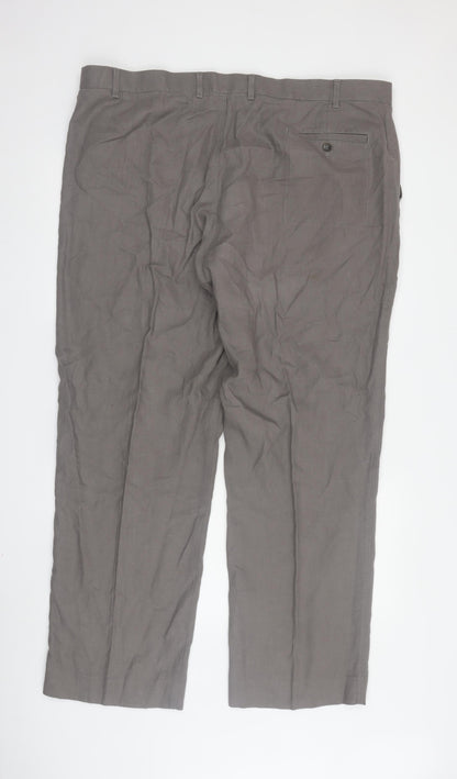 Marks & Spencer Men's Khaki Flat Front Trousers
