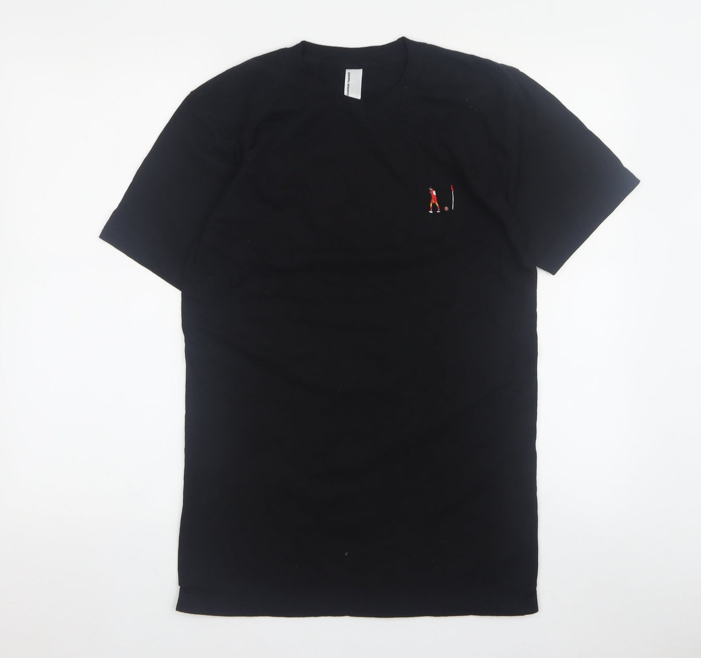 American Apparel Men Black S T-Shirt Crew Neck